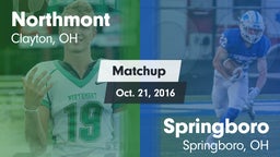 Matchup: Northmont High vs. Springboro  2016