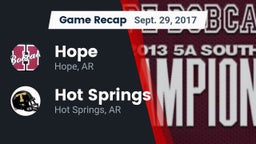 Recap: Hope  vs. Hot Springs  2017