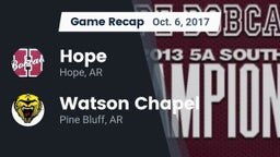 Recap: Hope  vs. Watson Chapel  2017