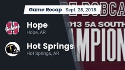 Recap: Hope  vs. Hot Springs  2018