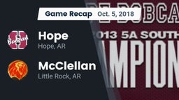 Recap: Hope  vs. McClellan  2018