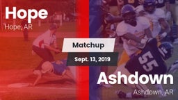 Matchup: Hope  vs. Ashdown  2019