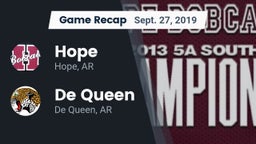 Recap: Hope  vs. De Queen  2019