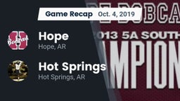 Recap: Hope  vs. Hot Springs  2019