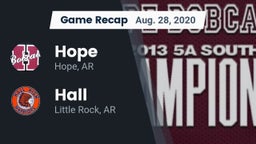Recap: Hope  vs. Hall  2020