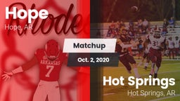Matchup: Hope  vs. Hot Springs  2020