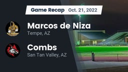 Recap: Marcos de Niza  vs. Combs  2022
