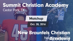 Matchup: Summit Christian vs. New Braunfels Christian Academy  2016