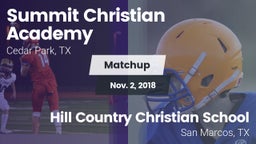 Matchup: Summit Christian vs. Hill Country Christian School 2018