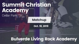 Matchup: Summit Christian vs. Bulverde Living Rock Academy 2019