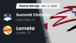 Recap: Summit Christian Academy  vs. Lometa  2020