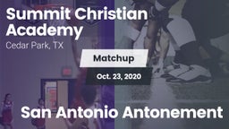 Matchup: Summit Christian vs. San Antonio Antonement 2020