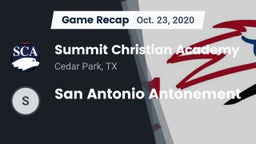 Recap: Summit Christian Academy  vs. San Antonio Antonement 2020