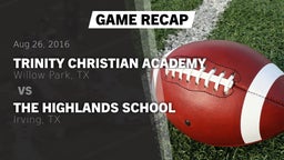 Recap: Trinity Christian Academy vs. The Highlands School 2016