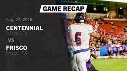 Recap: Centennial  vs. Frisco  2016
