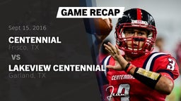 Recap: Centennial  vs. Lakeview Centennial  2016
