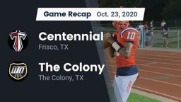 Recap: Centennial  vs. The Colony  2020