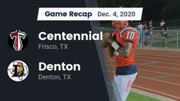Recap: Centennial  vs. Denton  2020