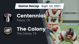 Recap: Centennial  vs. The Colony  2021