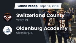 Recap: Switzerland County  vs. Oldenburg Academy  2018