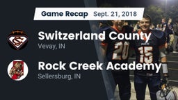 Recap: Switzerland County  vs. Rock Creek Academy  2018