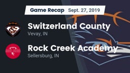 Recap: Switzerland County  vs. Rock Creek Academy  2019