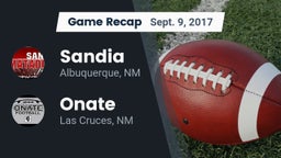 Recap: Sandia  vs. Onate  2017