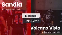 Matchup: Sandia  vs. Volcano Vista  2018