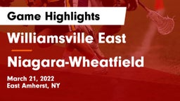 Williamsville East  vs Niagara-Wheatfield  Game Highlights - March 21, 2022