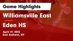 Williamsville East  vs Eden HS Game Highlights - April 19, 2022