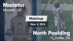 Matchup: Marietta  vs. North Paulding  2016