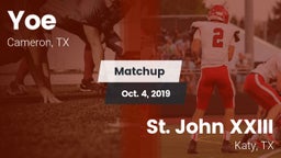 Matchup: Yoe  vs. St. John XXIII  2019