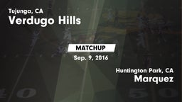Matchup: Verdugo Hills High vs. Marquez  2016
