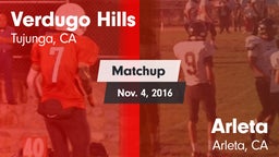 Matchup: Verdugo Hills High vs. Arleta  2016
