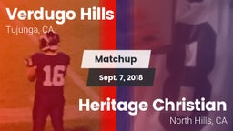 Matchup: Verdugo Hills High vs. Heritage Christian   2018