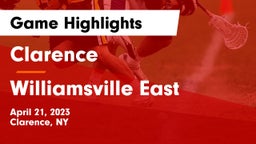 Clarence  vs Williamsville East  Game Highlights - April 21, 2023