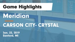 Meridian  vs CARSON CITY- CRYSTAL  Game Highlights - Jan. 22, 2019