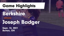 Berkshire  vs Joseph Badger Game Highlights - Sept. 14, 2021