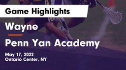 Wayne  vs Penn Yan Academy  Game Highlights - May 17, 2022