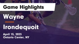Wayne  vs  Irondequoit  Game Highlights - April 15, 2023