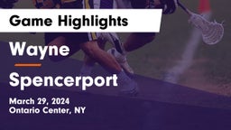 Wayne  vs Spencerport  Game Highlights - March 29, 2024