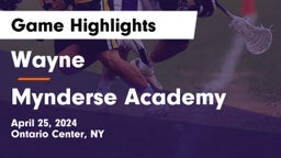 Wayne  vs Mynderse Academy Game Highlights - April 25, 2024