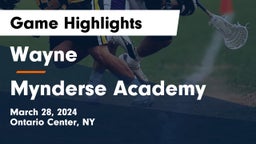 Wayne  vs Mynderse Academy Game Highlights - March 28, 2024