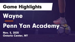 Wayne  vs Penn Yan Academy  Game Highlights - Nov. 5, 2020