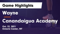 Wayne  vs Canandaigua Academy  Game Highlights - Oct. 22, 2021