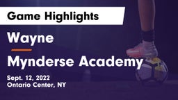 Wayne  vs Mynderse Academy Game Highlights - Sept. 12, 2022