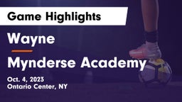 Wayne  vs Mynderse Academy Game Highlights - Oct. 4, 2023