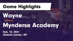 Wayne  vs Mynderse Academy Game Highlights - Feb. 15, 2021
