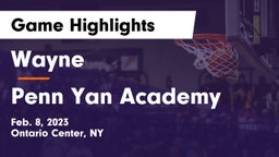 Wayne  vs Penn Yan Academy  Game Highlights - Feb. 8, 2023