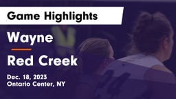 Wayne  vs Red Creek Game Highlights - Dec. 18, 2023